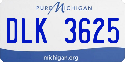 MI license plate DLK3625