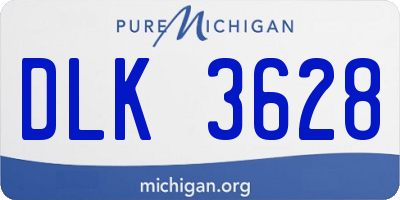 MI license plate DLK3628