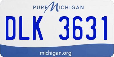 MI license plate DLK3631
