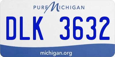 MI license plate DLK3632