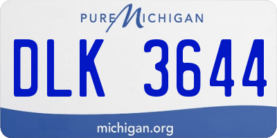 MI license plate DLK3644