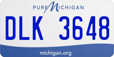 MI license plate DLK3648