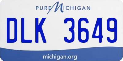 MI license plate DLK3649