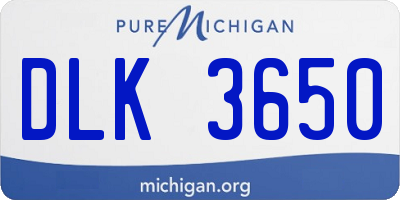 MI license plate DLK3650