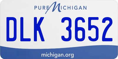 MI license plate DLK3652