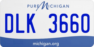 MI license plate DLK3660