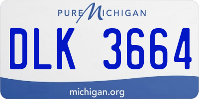 MI license plate DLK3664