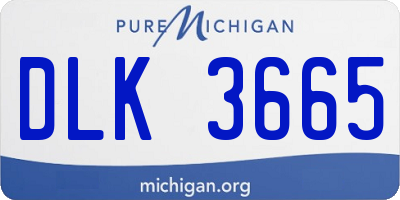 MI license plate DLK3665