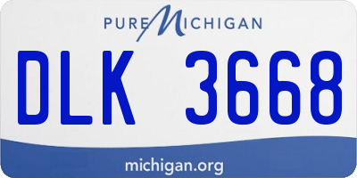 MI license plate DLK3668