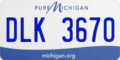 MI license plate DLK3670