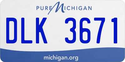 MI license plate DLK3671