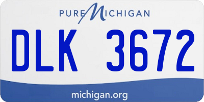 MI license plate DLK3672