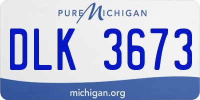 MI license plate DLK3673