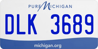 MI license plate DLK3689