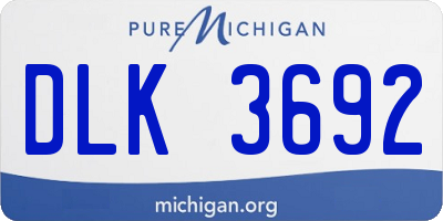 MI license plate DLK3692