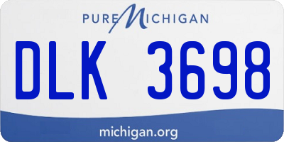 MI license plate DLK3698