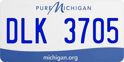 MI license plate DLK3705
