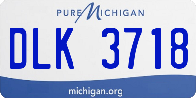 MI license plate DLK3718