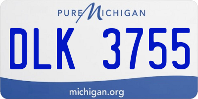 MI license plate DLK3755