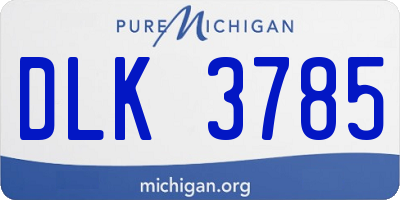 MI license plate DLK3785