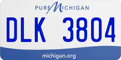 MI license plate DLK3804