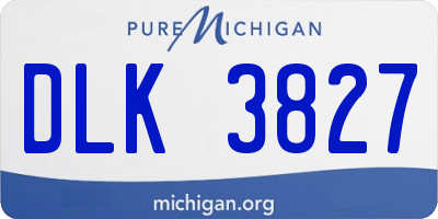 MI license plate DLK3827