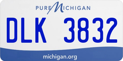 MI license plate DLK3832