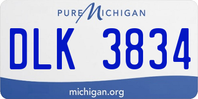MI license plate DLK3834