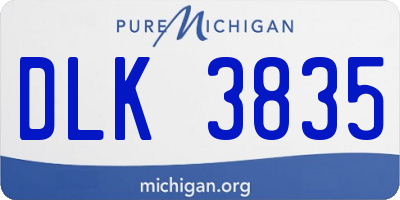 MI license plate DLK3835