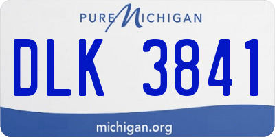 MI license plate DLK3841