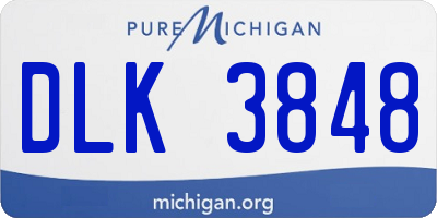 MI license plate DLK3848