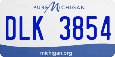MI license plate DLK3854
