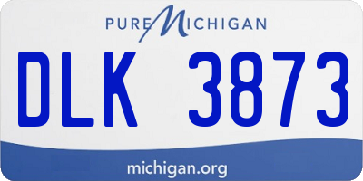 MI license plate DLK3873