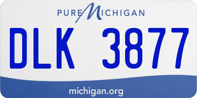 MI license plate DLK3877