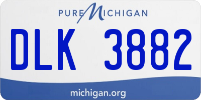 MI license plate DLK3882