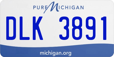 MI license plate DLK3891