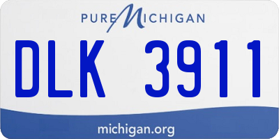 MI license plate DLK3911