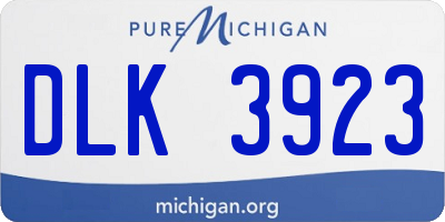 MI license plate DLK3923