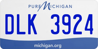 MI license plate DLK3924