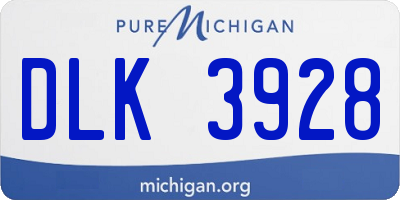 MI license plate DLK3928