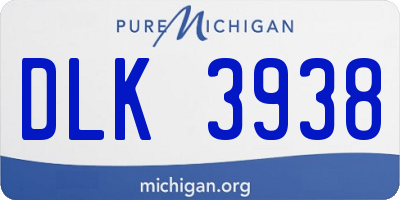 MI license plate DLK3938