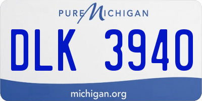 MI license plate DLK3940