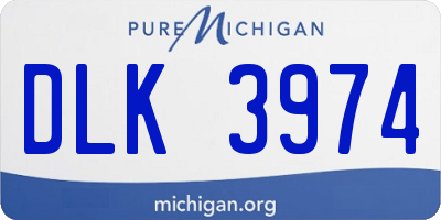 MI license plate DLK3974