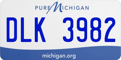 MI license plate DLK3982