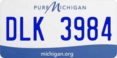 MI license plate DLK3984