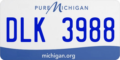 MI license plate DLK3988