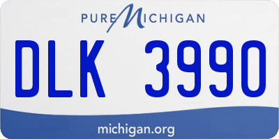 MI license plate DLK3990