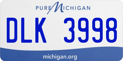 MI license plate DLK3998