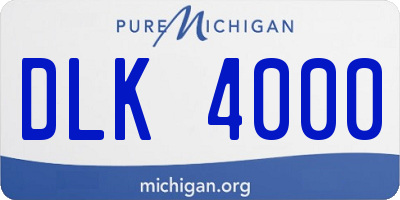 MI license plate DLK4000