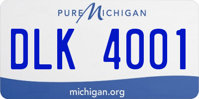 MI license plate DLK4001